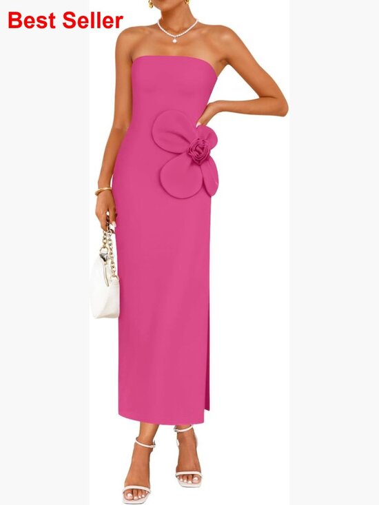 Dresses & Skirts - Strapless Maxi Dress S-XL Bodycon Backless Formal Wedding Guest Tube Long Dress